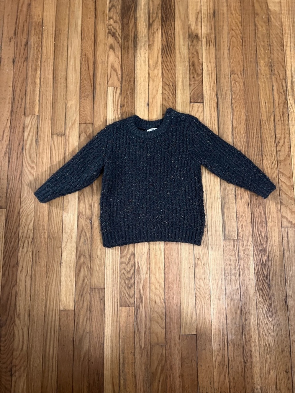 Zara 12-18 Gray Confetti Print Knit Sweater